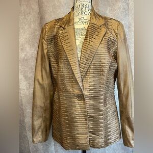 Erin London Metallic Bronze Textured Blazer